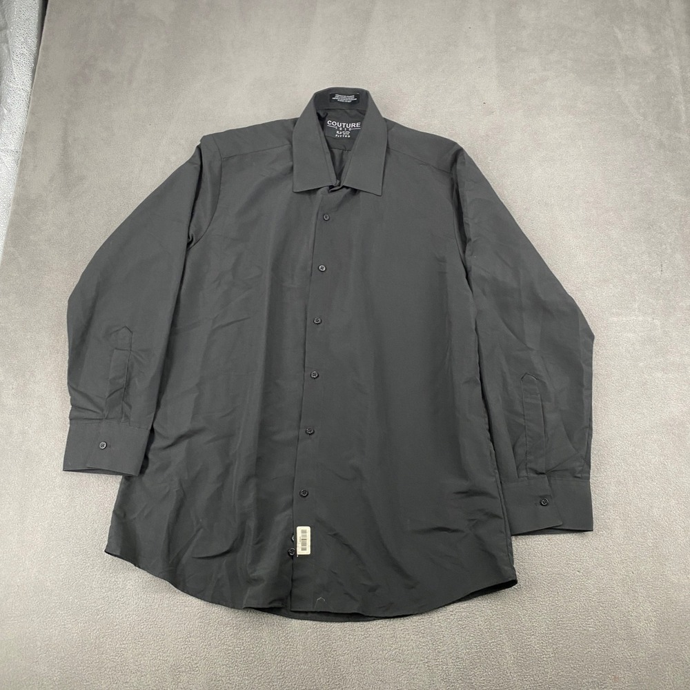 Couture 1910 Mens Black Microfiber Fitted Dress Shirt 17-17.5 32/33 XL3
